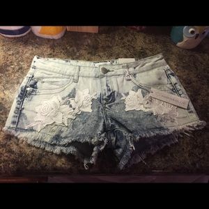 Blue lace shorts!