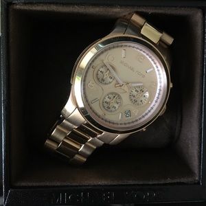 Michael Kors rose gold chronograph watch