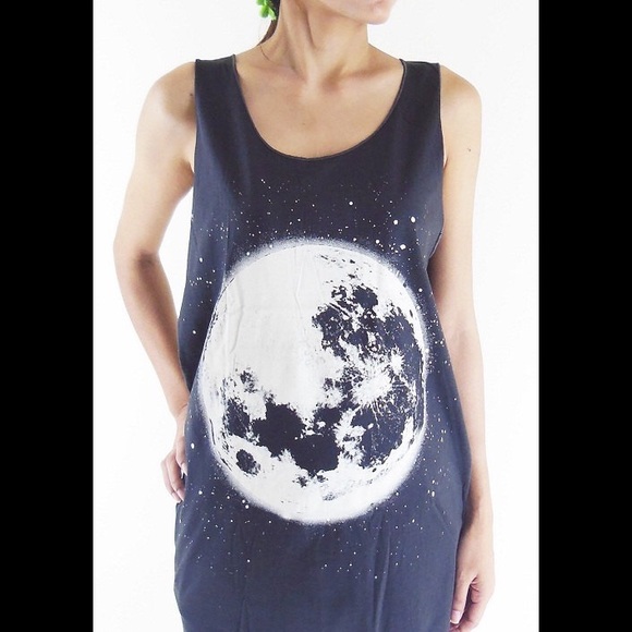 🌑Full Moon Black Acid Wash Muscle Tank🌕