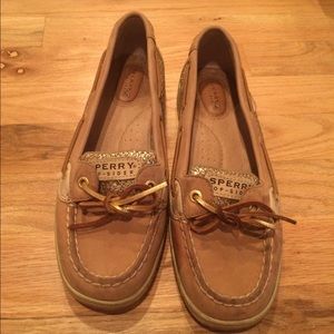 Gold, glitter speedy top-siders.