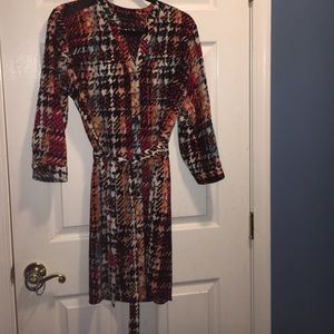 Bright multi colored shirt dress