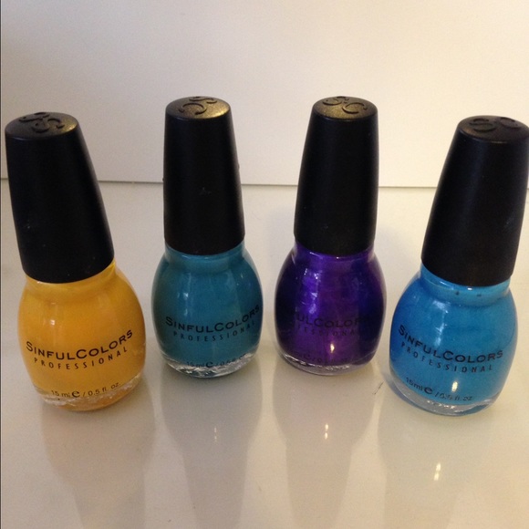 Set of 5 sinful colors nail polishes