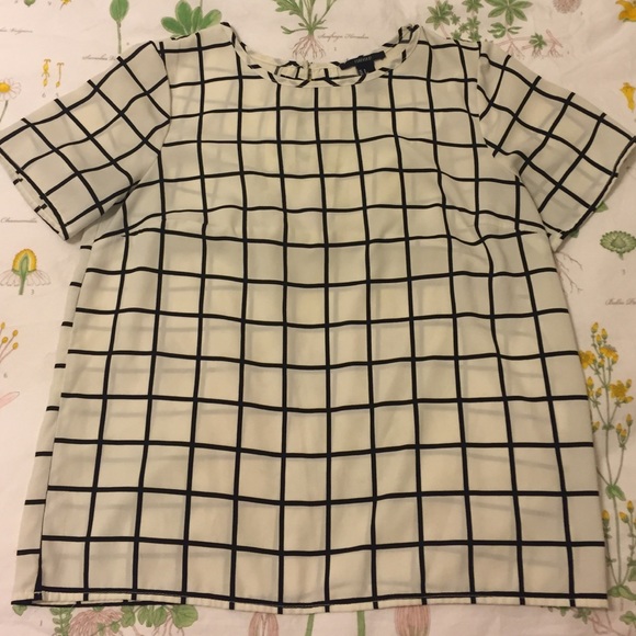 Grid forever 21 blouse