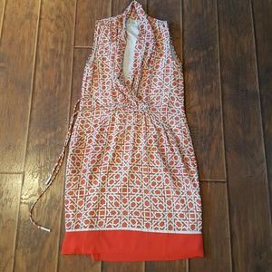 Red Orange and White Dress