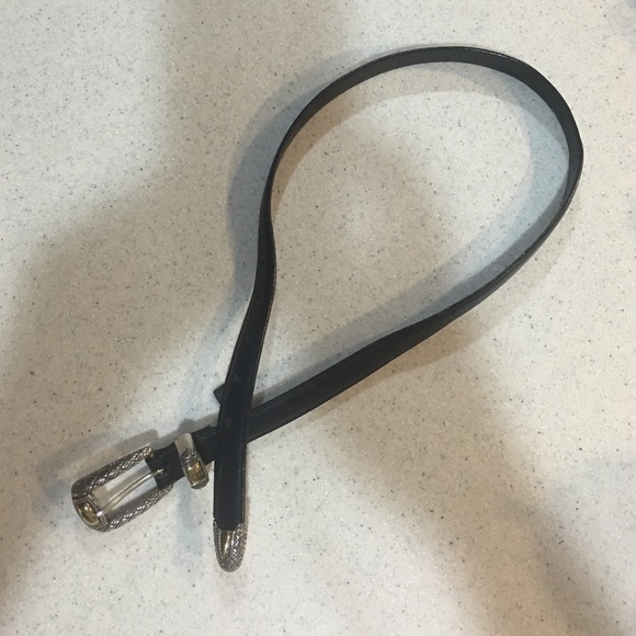 Brighton Navy belt with two tone metal buckle