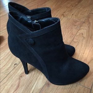 Black suede ankle booties