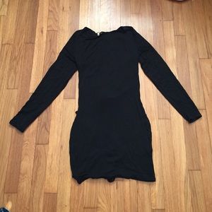 BOOHOO PETITE CARA LACE UP BLACK BODYCON