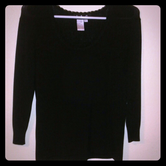 CLASSIC BLACK BLOUSE SEXY! - Picture 1 of 3