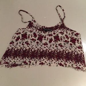 Cropped floral tank