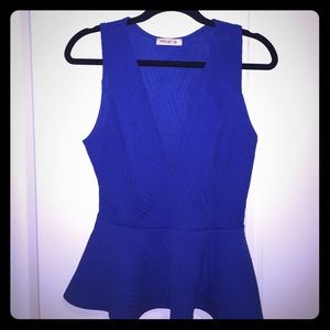 Peplum royal blue top