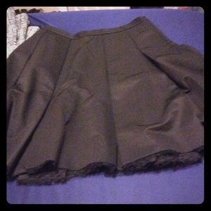 Black Flare Skirt with lace/fishnet trim