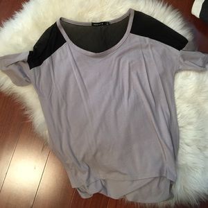 TROUVE mesh shoulder tee