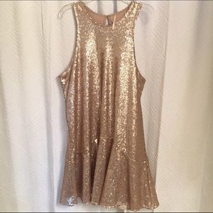 Free People Gold Sparkly Dress