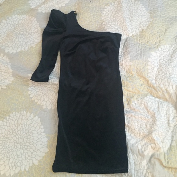 One Shoulder Velvet Dress