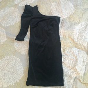 One Shoulder Velvet Dress