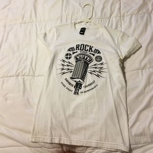 Obey white "rock the vote" woman's tee!