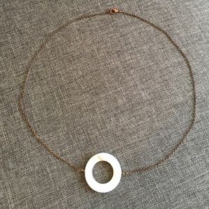 Rose gold vermeil necklace with white onyx