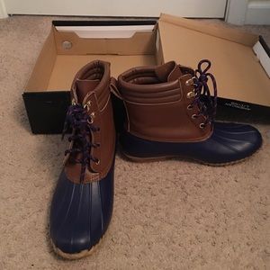 Lyndsey Style Navy Rainboots sz 10