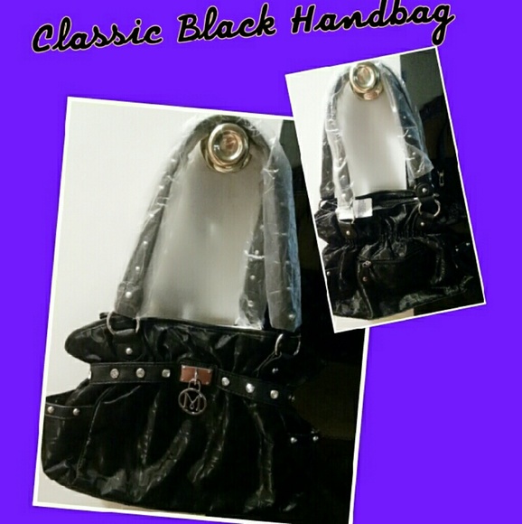 CLASSIC BLACK SHOULDER BAG - Picture 1 of 3