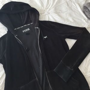 Black PINK Zip Up Jacket with Sequin/Sparkly Back