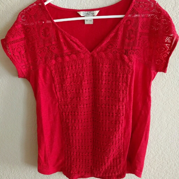 Lucky Brand t-shirt Medium with lace insert