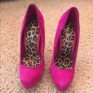 Hot pink pumps