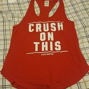 Vs pink crush on this racer back tank