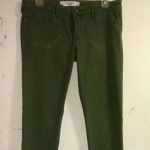 Army green skinny jeans