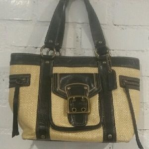 Coach Natural Straw legacy tote