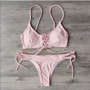 Pink strappy bikini NWOT