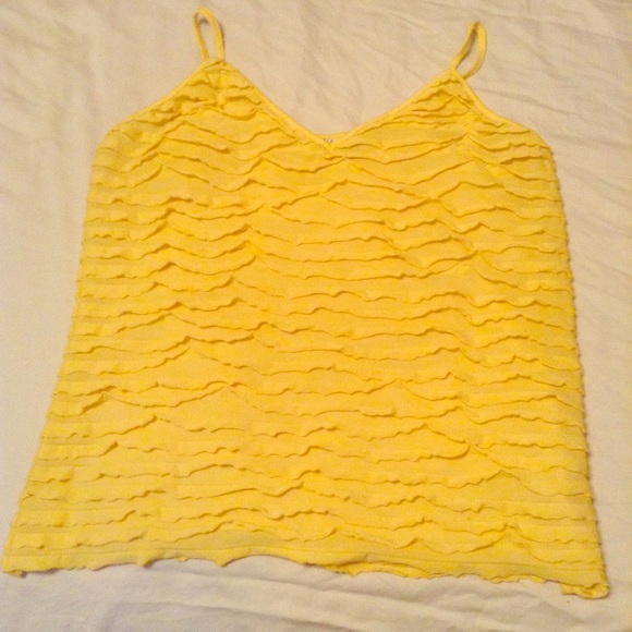 Selene Sport Tops - Ruffled Yellow Spaghetti Strap Top 🌼