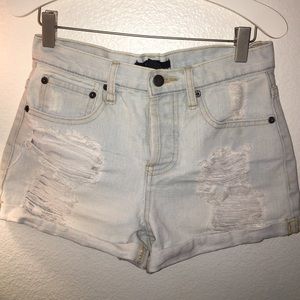 High waisted denim shorts