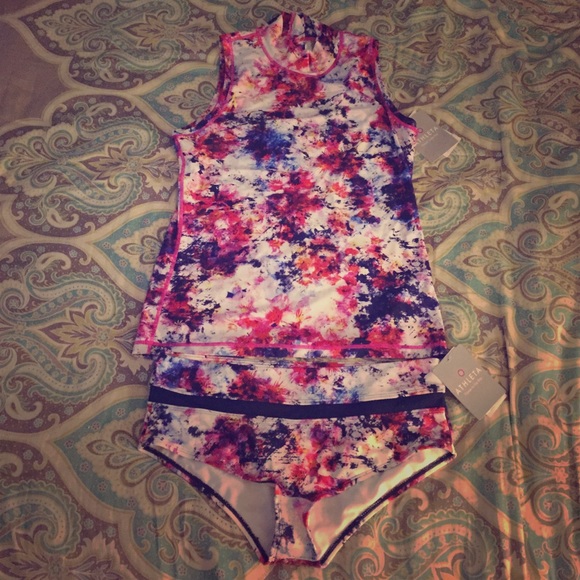 Athleta Hypersonic Rashguard / Swim Suit