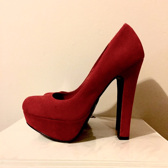 Red Chunky Heels