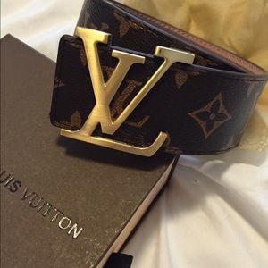 Louis Vuitton monogram belt brown