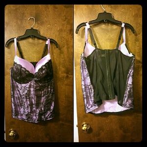 Cacique  Lilac w/Black Lace Bustier 22/24