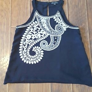 Navy Blue and White  Stylish Top