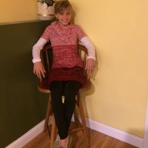 Cute red sweater dress.