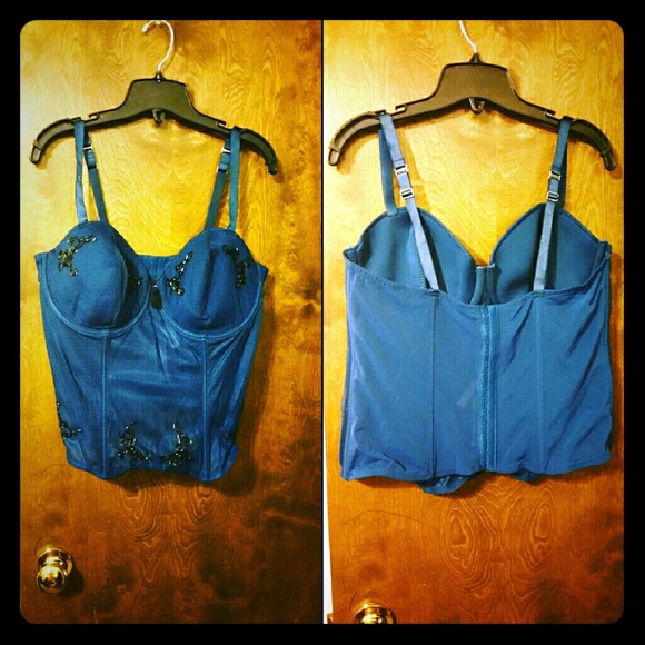 Cacique NWT Navy w/Black Tassle Bustier 22/24