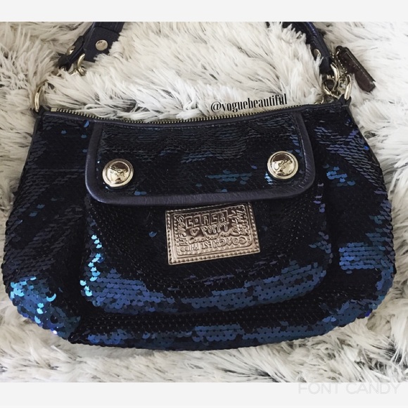 Coach Handbags - Coach Poppy Sapphire Sequin Purse