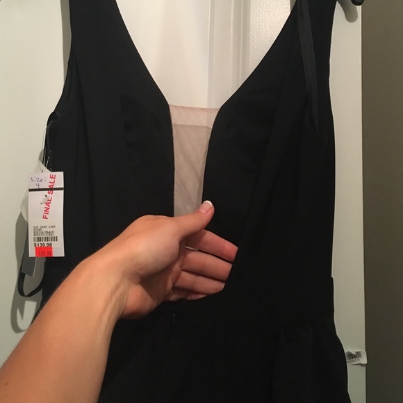 Long black sexy open back dress