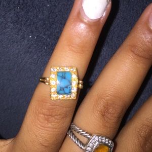 Authentic emerald ring with studs