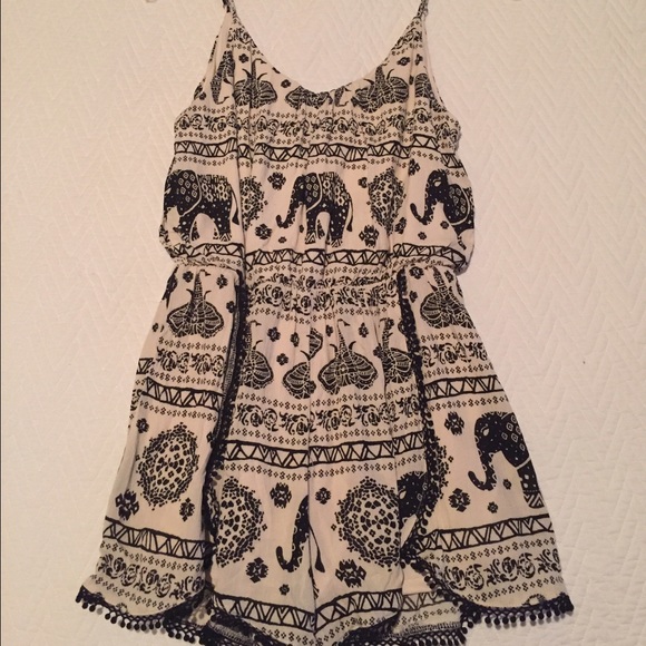 Elephant print romper