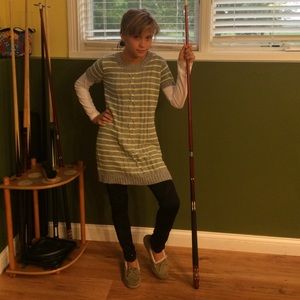 Cute green sweater dress.