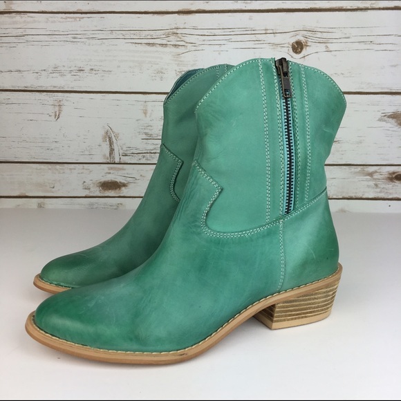Diba Shoes - [Diba] Can Dice Western Bootie Turquoise Boho Chic