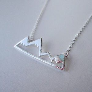 Silver Adventure Mountain Necklace