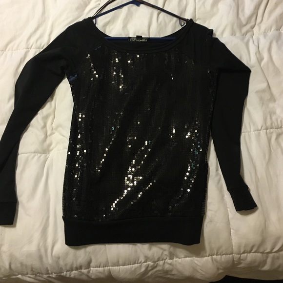 G by guess sequin long sleeve top