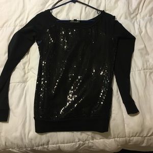 G by guess sequin long sleeve top