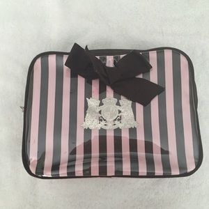 Juicy Couture Pink Striped Cosmetic Bag