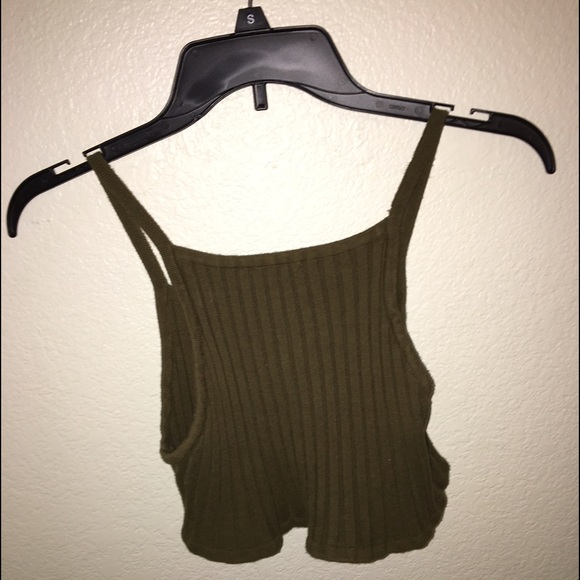 Olive green forever 21 crop top